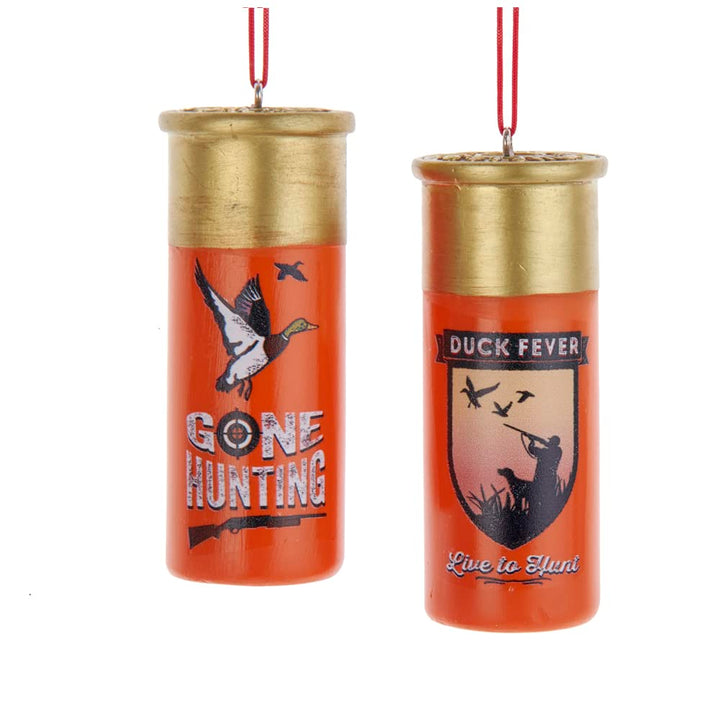 Kurt S. Adler Oversize Shotgun Shell Christmas Ornaments - set of 2 assorted novelty holiday decorations