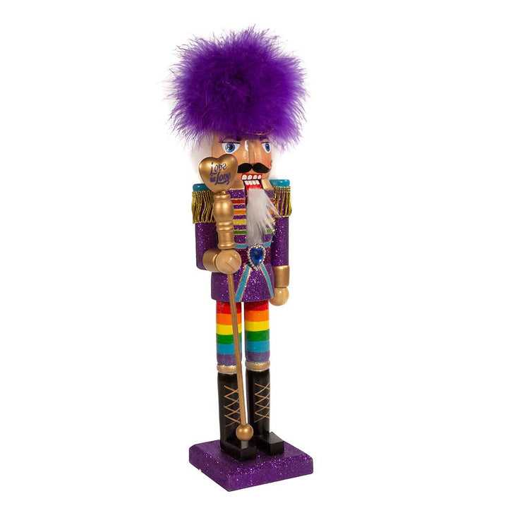 Kurt S. Adler 15-inch wooden Gay Pride nutcracker with rainbow pride flag colors
