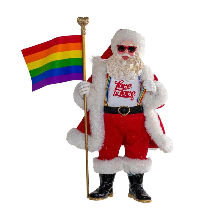 Kurt S. Adler 10-inch Fabriche Pride Santa collectible figurine with rainbow pride details