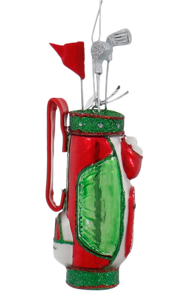 Kurt Adler Noble Gems Glass Golf Club Ornament - 4.5 inch multicolor holiday ornament for golf fans