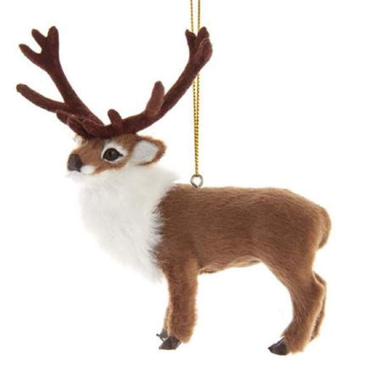 Kurt S. Adler furry reindeer Christmas tree hanging ornament