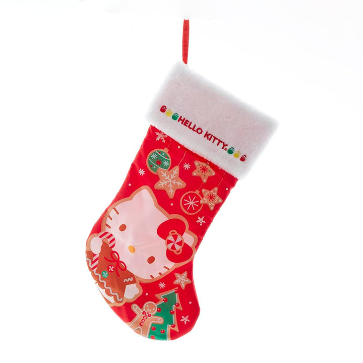 Kurt Adler 19-inch Hello Kitty printed red Christmas stocking with Hello Kitty in signature red bow