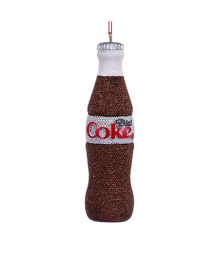 Kurt Adler Coca-Cola Diet Coke Beaded Bottle Ornament - 4.5in plastic holiday ornament