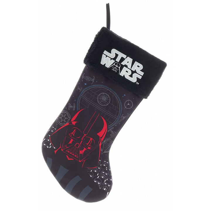 Kurt Adler 19-inch Star Wars Darth Vader black Christmas stocking with Darth Vader graphic on front