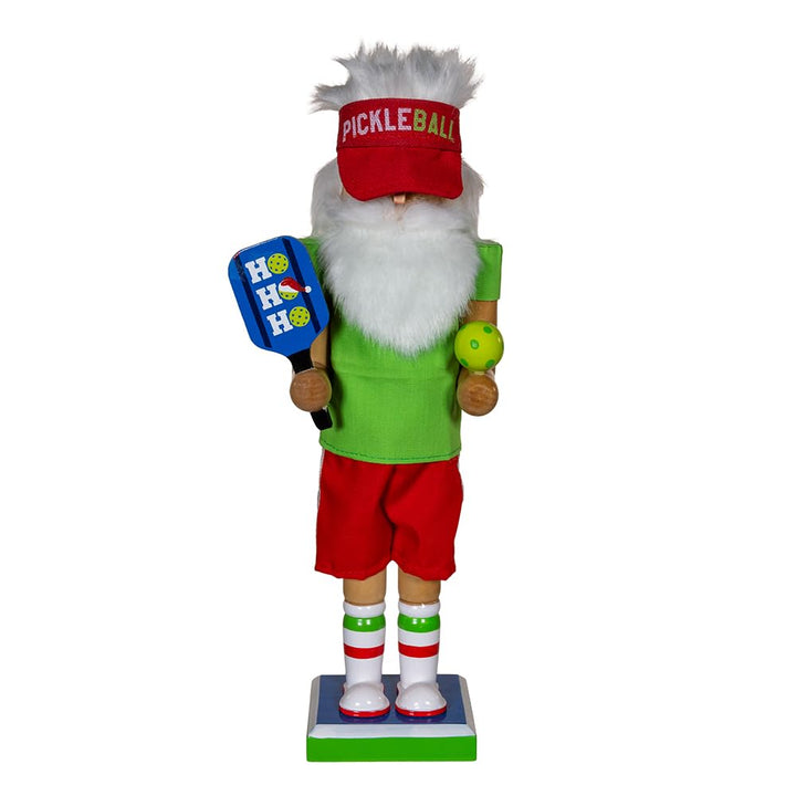 Kurt S. Adler 12-inch wooden pickleball-themed decorative nutcracker figure
