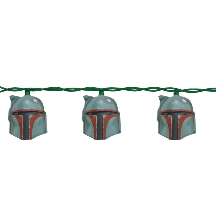 Star Wars Kurt Adler Boba Fett helmet 10-light indoor string light set - novelty holiday lighting