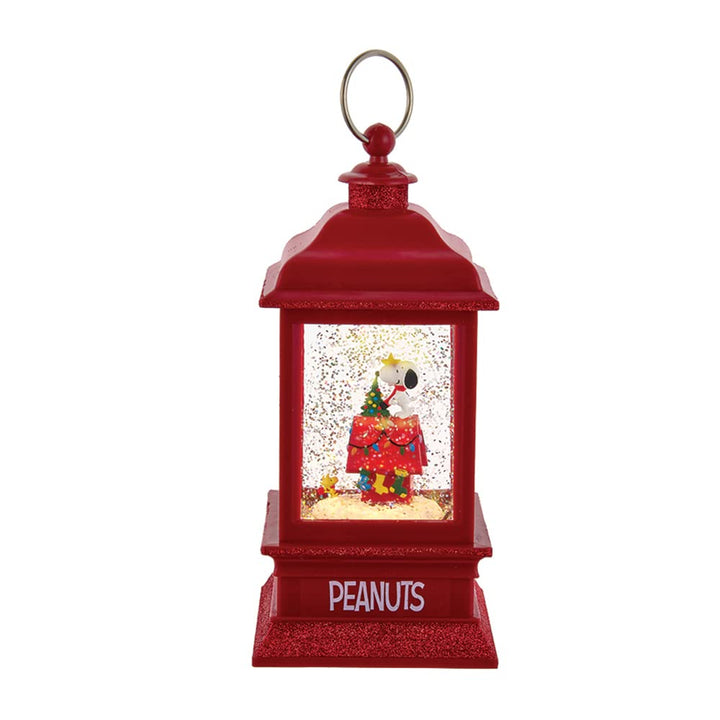 Peanuts 9-inch battery-operated musical water lantern with lit holiday display