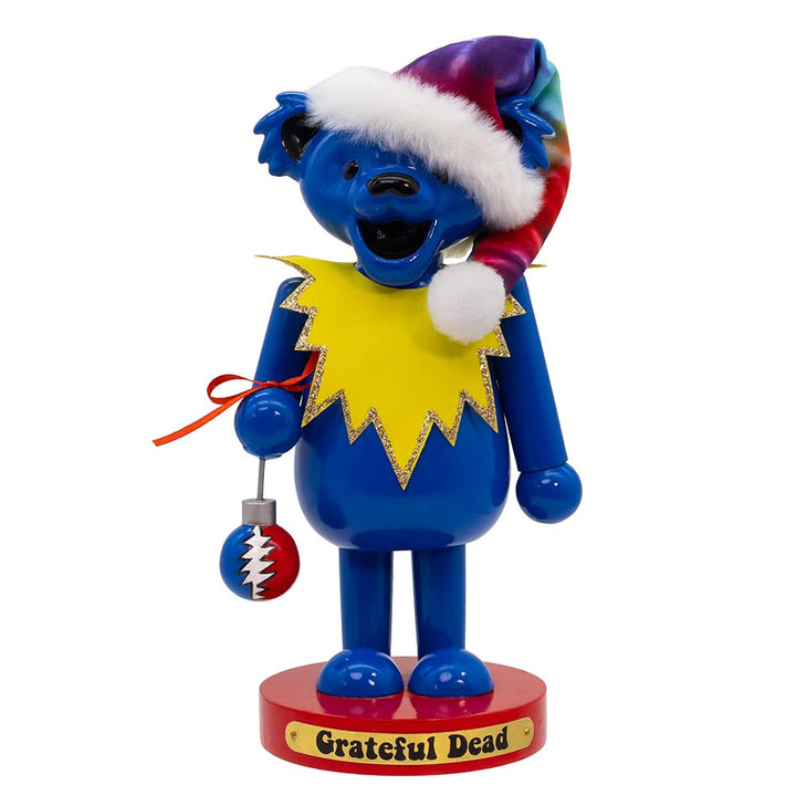 Kurt Adler Grateful Dead Bear 10-inch wooden nutcracker - colorful dancing bear holiday figurine