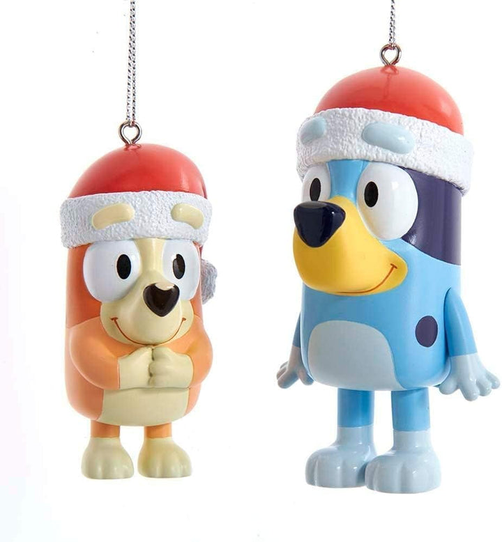 Kurt S. Adler Bluey and Bingo Christmas tree ornament set, two-piece