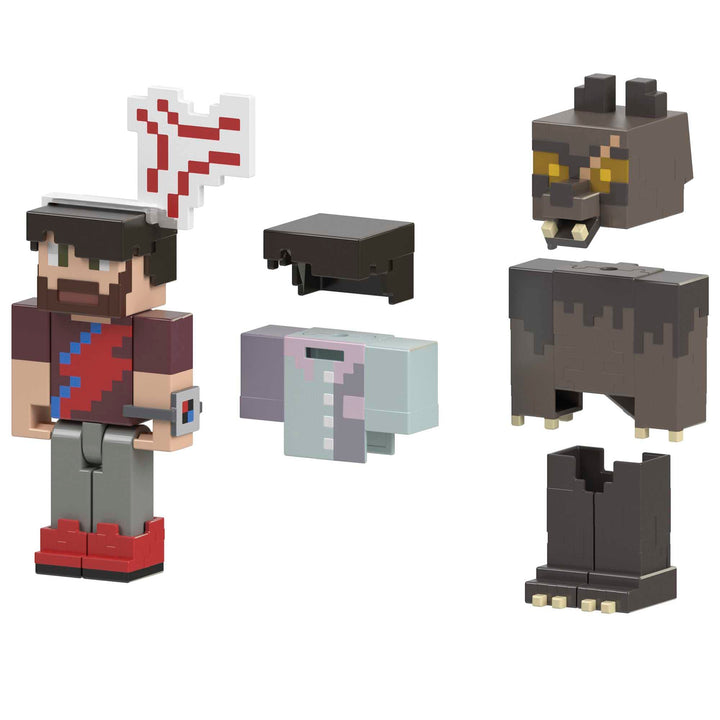 Mattel Minecraft Creator Series Camp Enderwood expansion pack with Rougarou and Anger Vein 3.25-inch figures