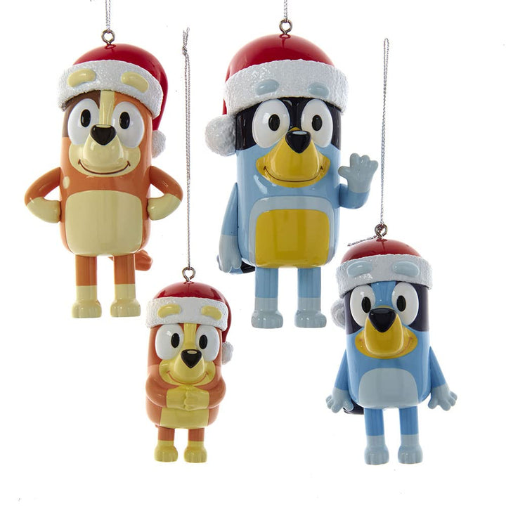 Kurt S. Adler Bluey and family Christmas ornaments 4-piece set