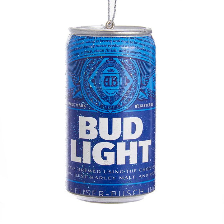Kurt Adler Budweiser Bud Light beer can Christmas tree ornament - novelty hanging decoration