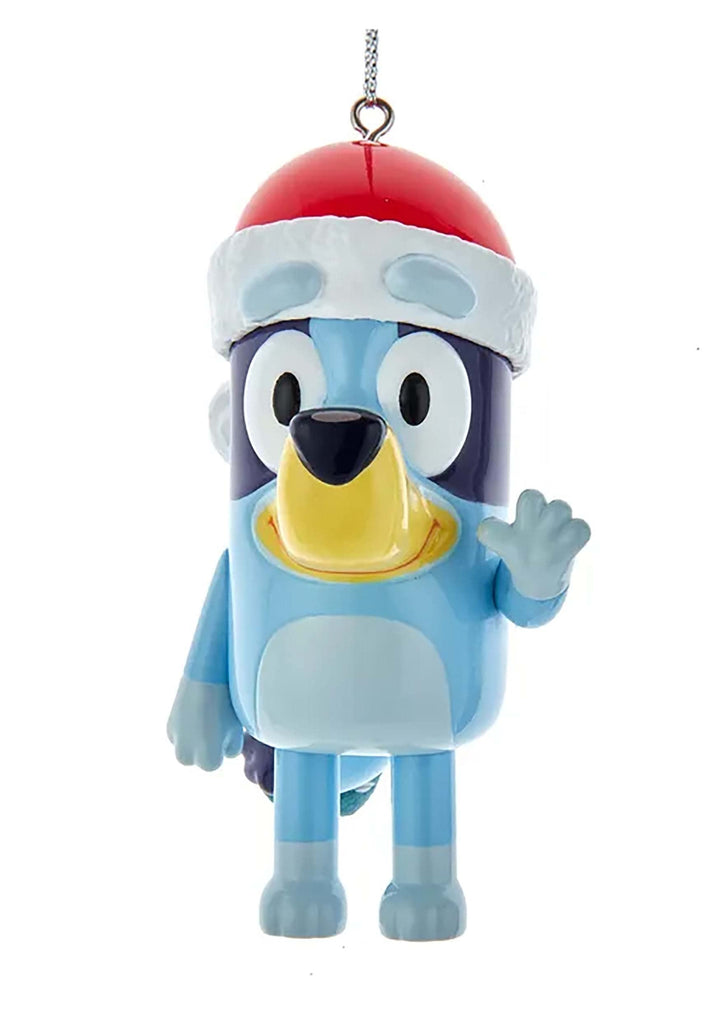 Kurt S. Adler Bluey with Santa hat blow mold Christmas ornament 3.3 inch durable plastic