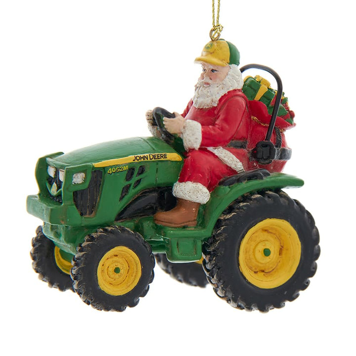 Kurt Adler 3.25 Inch John Deere 4052M with Santa Claus riding a tractor Christmas ornament