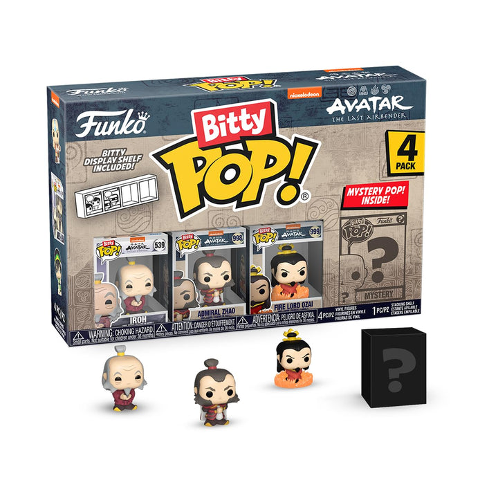 Funko Bitty Pop! Avatar The Last Airbender - Iroh, Zhao, Ozai and mystery mini figure 4-pack with display shelf