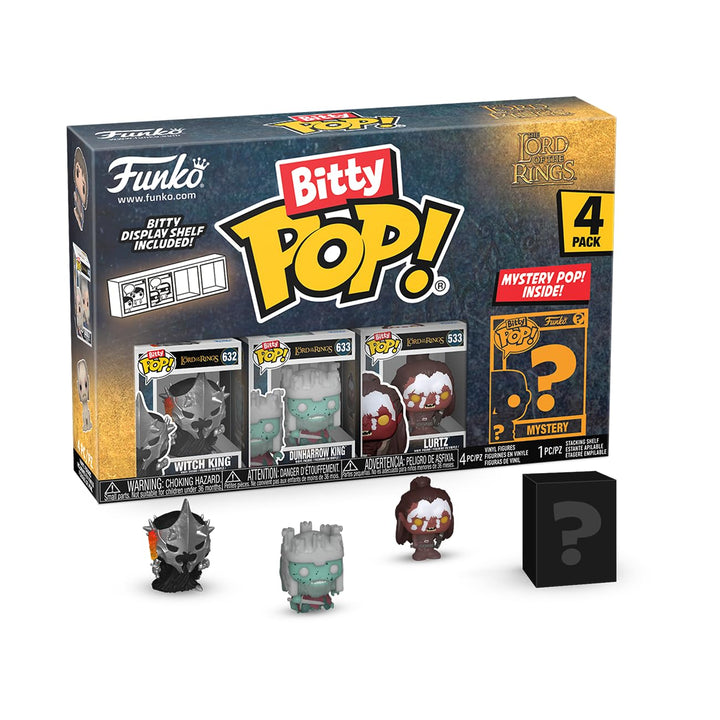 Funko Bitty POP Lord of the Rings Witch King 4-pack with mystery figure and display shelf