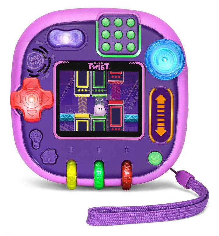 LeapFrog RockIt Twist handheld learning game system in purple