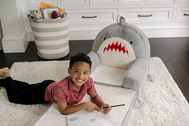 Soft Landing Elite Seats Shark - children's character sofa and fold-out lounger with carrying handle