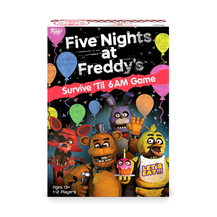 Funko Games Five Nights at Freddy's Survive 'Til 6AM board game box - 1-2 players, ages 13+