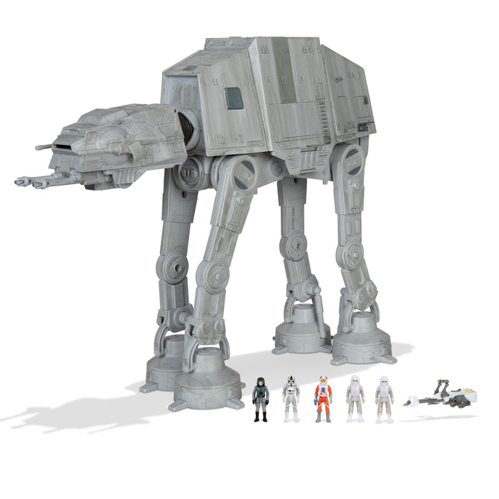 Star Wars Micro Galaxy Squadron AT-AT Walker 10-inch assault class vehicle with five micro figures - Battle of Hoth