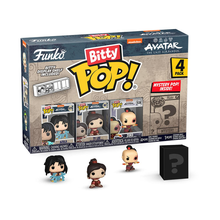 Funko Bitty Pop! Avatar The Last Airbender - Azula, Ty Lee, Zuko and mystery mini figure 4-pack with display shelf