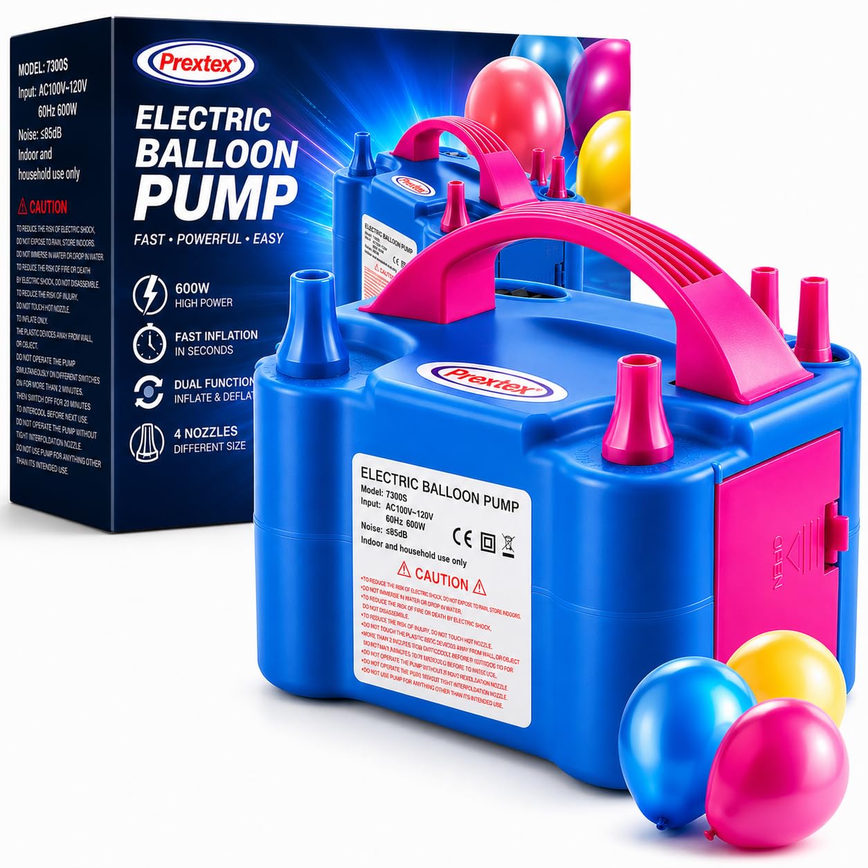 Prextex Electric Balloon Pump 600W Dual Nozzle – Oak Creek Trading