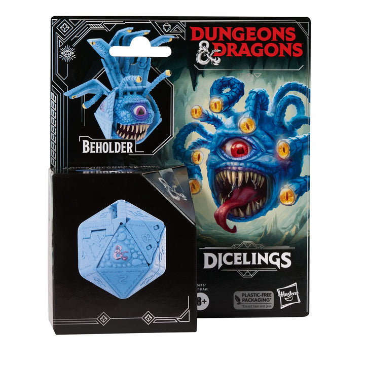 Dungeons & Dragons Dicelings Blue Beholder collectible figure transformed from giant d20 role-playing die