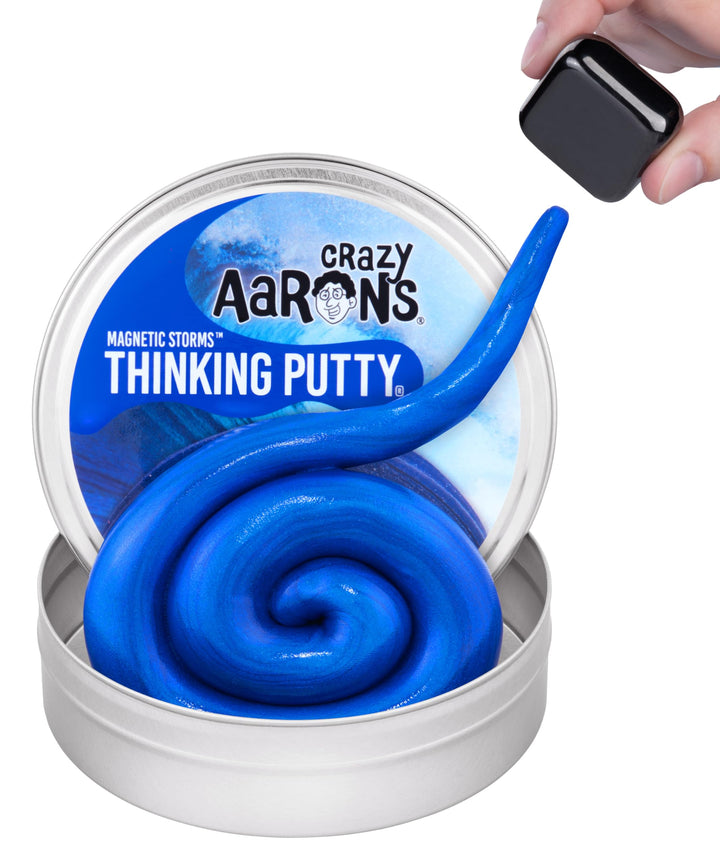 Crazy Aaron's Tidal Wave Thinking Putty - super magnetic sensory putty in 4-inch tin, made in USA