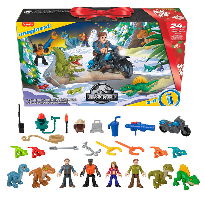 Jurassic World Toys Imaginext Advent Calendar - 25 dinosaur figures and toys for kids ages 3 and up