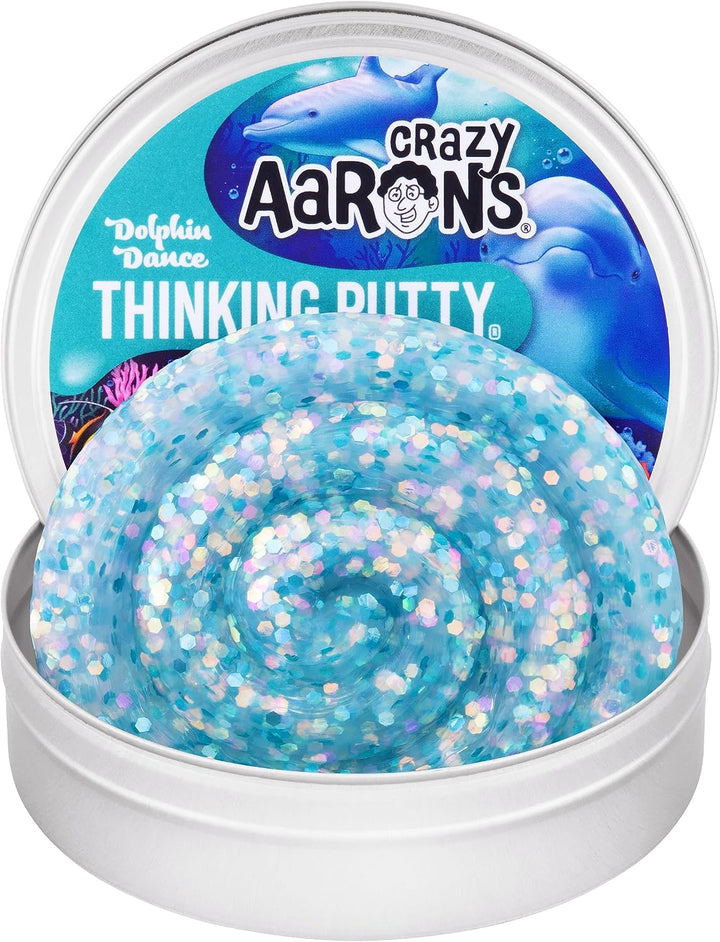 Crazy Aaron's Thinking Putty® - Dolphin Dance - See-Through Sensory Putty for Kids and Grown ups in a 4" Tin - Creative 