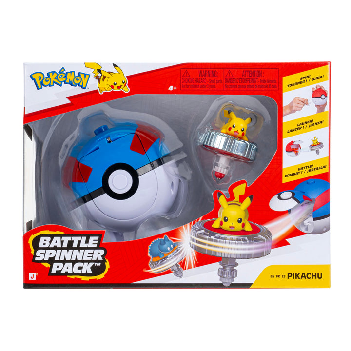 Pokémon Pikachu Battle Spinner Pack - Battle Spinner with Great Ball Spinner Launcher, ages 4+