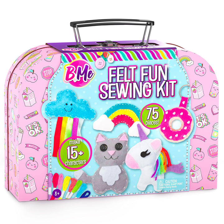 Creative Kids Felt Sewing Kit with materials and 15+ character patterns for kids ages 8 and up