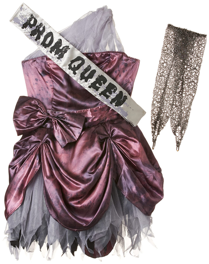 Amscan Teen Zombie Queen costume - girls' Halloween dress in size Medium for ages 7-9